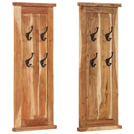 vidaXL - Kapstokken - 2 - st - 38x100 - cm - massief - acaciahout