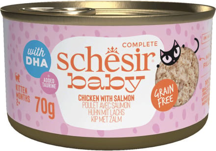 12x Schesir Baby Kitten Bouillon Kip & Zalm 70 gr