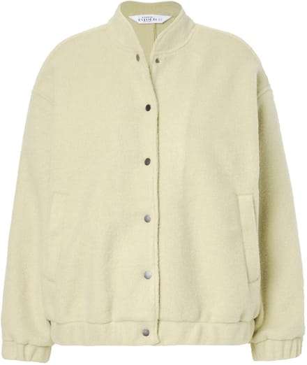 Studio Untold - Dames - Blouson oversized wollen look - Lindegroen - Maat 46+
