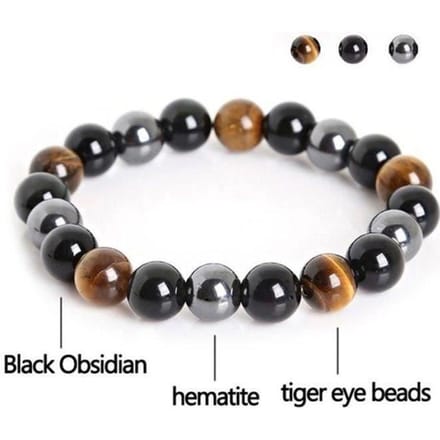 Armband Drievoudige Bescherming Tijgeroog