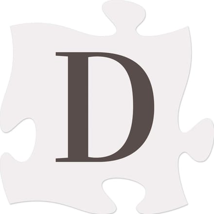 Puzzelstuk 15cm Letter D
