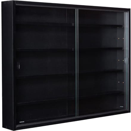 SVN® Vitrinekast met Glas - Vitrinekast Hangend - Vitrinekast - Zwart - 10cm x 80cm x 60cm