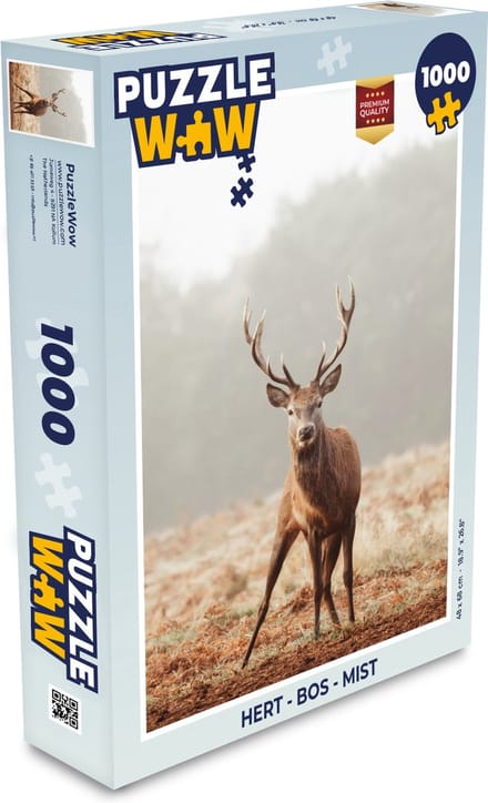 Puzzel Hert - Bos - Mist - Legpuzzel - Puzzel 1000 stukjes volwassenen