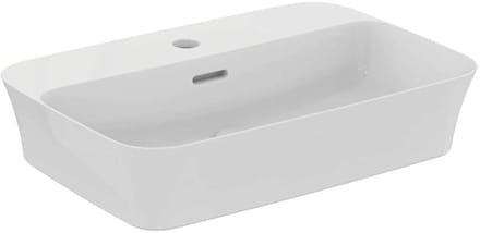 Ideal Standard Ipalyss - Opbouwwastafel, 55x38 cm, met overloop, 1 kraangat, wit E207701