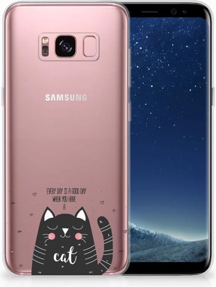 Samsung Galaxy S8 Telefoonhoesje met Naam Cat Good Day