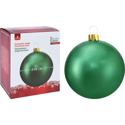 Christmas Decoration mega grote kerstbal - 65 cm - groen - opblaasbaar