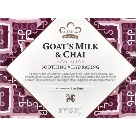 Nubian Heritage, Goat Milk & Chai Bar Soap, 5 oz (142 g) black