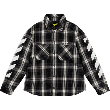 Off White Jongens Geruite Regular Shirt (Zwart/Wit)