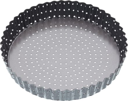 KitchenCraft MasterClass Crusty Bake 20 cm Geperforeerde Quichevorm met PFOA-vrije Antiaanbaklaag en Losse Bodem - Geribbeld