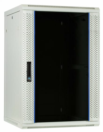 DSIT 18U witte wandkast met glazen deur 600x600x900mm (BxDxH) - serverbehuizing - serverrack - serverkast - 19 inch