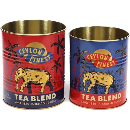 Rex London Retro Storage Tins - Bewaarblikken Medium - Ceylon Finest - Rood/Goud