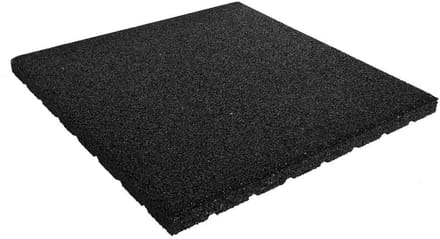 Rubber tegel 30 mm - 50 x 50 cm - Zwart