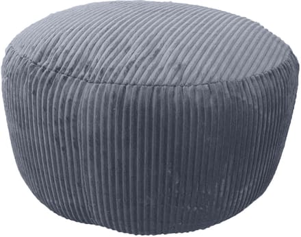 Poef - ⌀ 35 cm - ribstof - donkergrijs