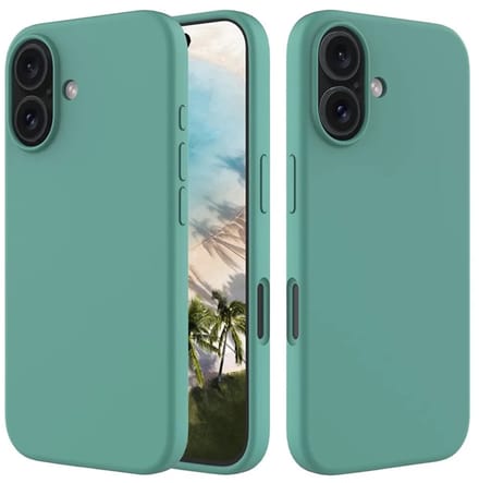 MobyDefend Hoesje - Geschikt voor iPhone 16 - Matte Siliconen Backcover - Groen