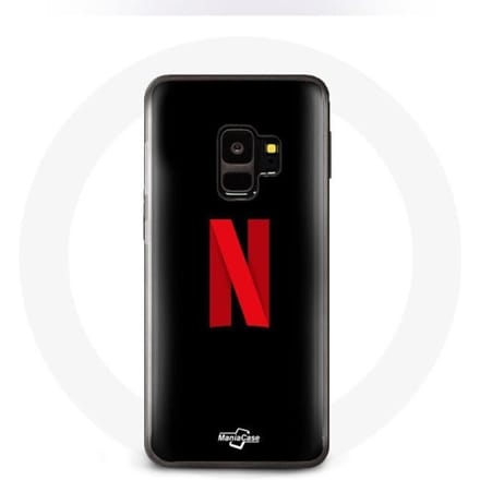 Coque pour Samsung Galaxy S9 plus Netflix Logo rouge fond noir
