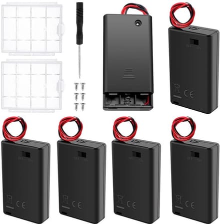 Allecto - 3 Batterijhouder - Batterij Opbergdoos - Met Draad