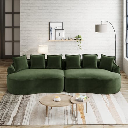 MODFU Modulaire Bank - Frameloos En Ergonomisch - Voor Woonkamer - Chenille - Groen