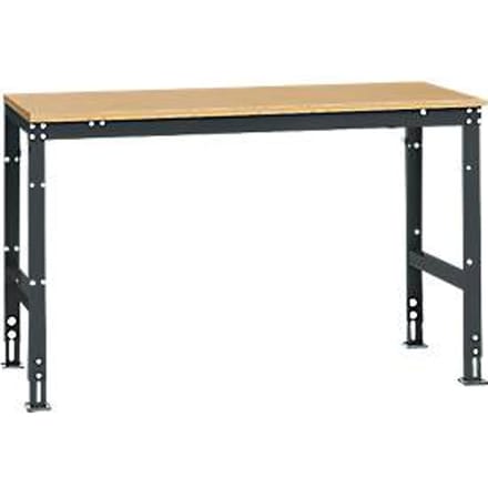 Manuflex basistafel UNIVERSAL Standaard, tafelblad multiplex, 1500 x 800, antraciet