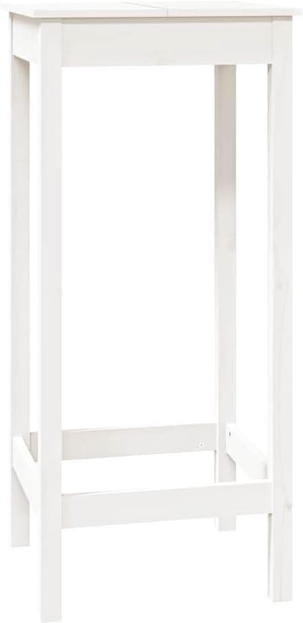 Massief Houten Bartafel 50x50x110 cm Wit voor Keuken en Feestjes