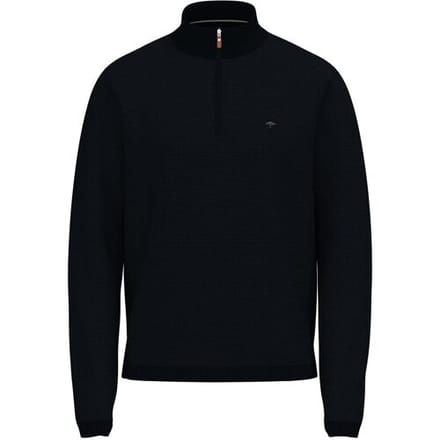 Fynch-Hatton Trui Air Cotton Troyer Zip Navy / male