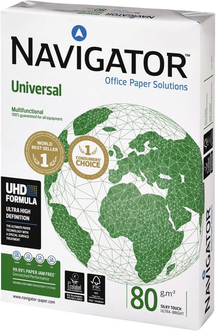 5x Kopieerpapier Navigator Universal A4 80gr wit 500vel