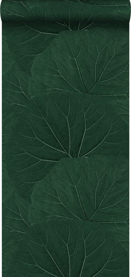 ESTAhome behang grote bladeren emerald groen - 53 cm x 10.05 m - 138997