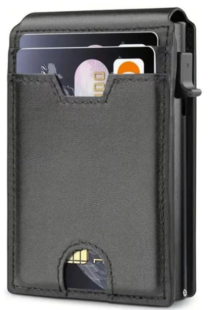 BUGOLINI VaultCard – RFID Beschermde PU Lederen Kaarthouder – Slanke & Veilige Portemonnee voor Dames en Heren – Zwart