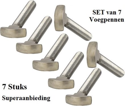 Set van 7 RVS voegpennen 9mm - VoegRolMaster, Ergo Pointer, Multiepointer en andere pointers