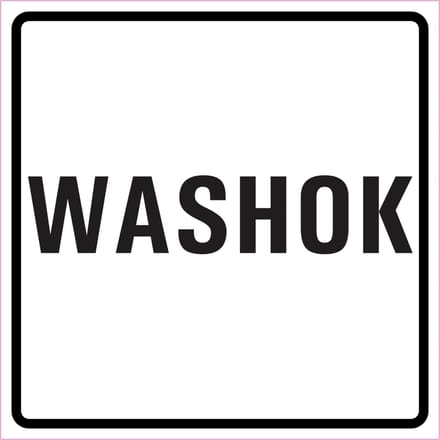 Washok sticker, wit zwart 100 x 100 mm