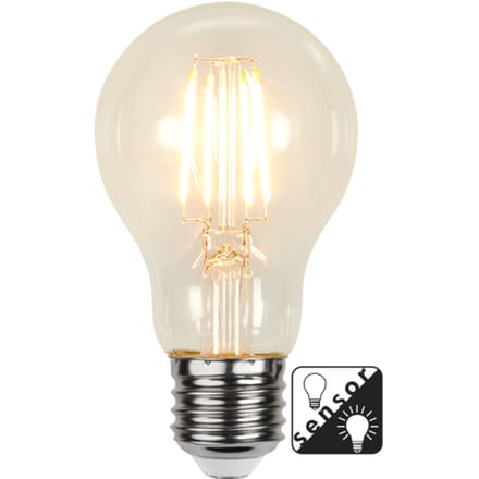 Standaard bol met schemersensor - E27 - 4.2W - Super Warm Wit <2200K - Filament - Helder