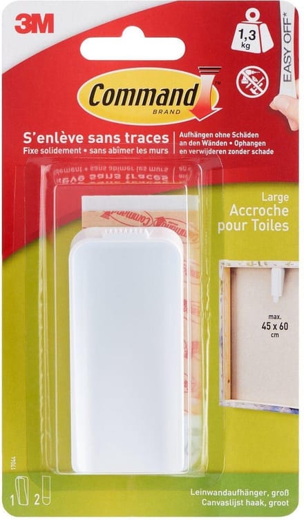 3M Command-ophanging met canvas (l x b x h) 85 x 37 x 18 mm Wit Inhoud: 1 stuk(s)