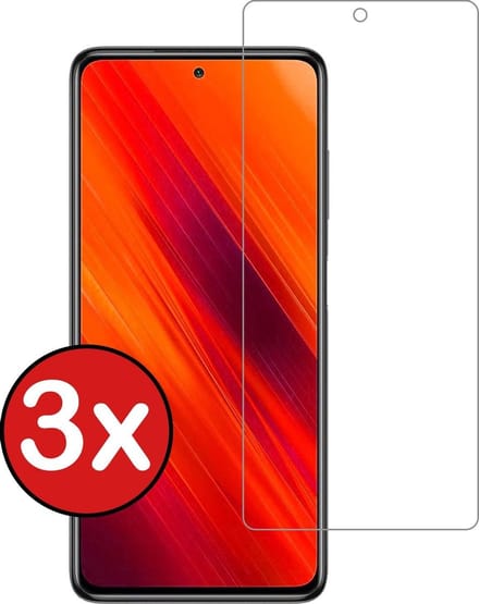 Screenprotector - 3 Stuks - Geschikt voor Xiaomi Poco X3 - Extra Sterk - Beschermglas - Gehard Glas - Tempered Glass - Screen Protector