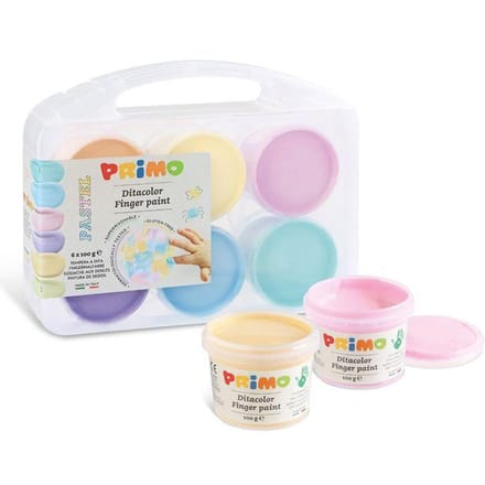 Primo PRIMO - Vingerverf pastel 6 potjes in koffer (6x100gr)