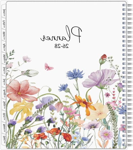 Maandplanner 3 jaar - Jaarplanner Organizer - Afspraken Plannen - Aquarel Design - Letter Formaat - Wit