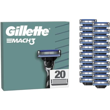 Gillette Mach3 Base Scheermesjes Voor Mannen - 20 stuks - Brievenbusverpakking