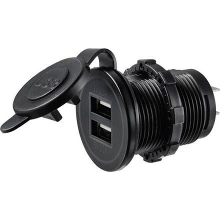TRU COMPONENTS TC-9070412 USB-oplaadstekker met 2 USB A-aansluitingen Bus, inbouw 1 stuk(s)