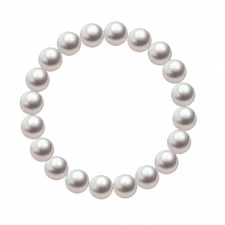 Armband- synthetische Parel- Heren- 8 mm -Stretch- 23 cm - Charme Bijoux