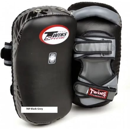 Twins Curved Arm Pads Kick Pads TKP 7 Leder Zwart Grijs -