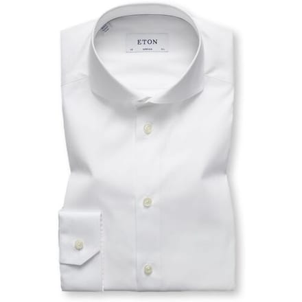 Eton Overhemd Super Slim Uni Poplin Wit / male