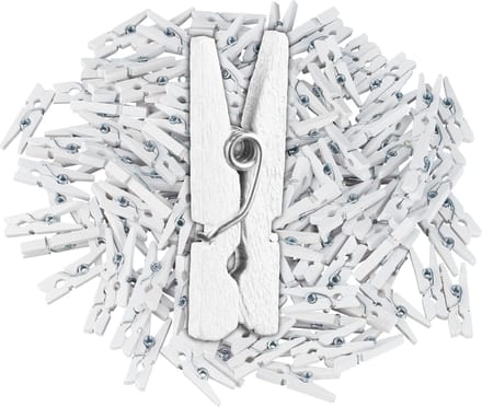 mini houten wasknijpers - set van 400 - wit