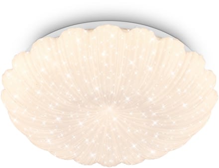 BRIlONER Cosmo - LED Plafondlamp - plafonniére met warm wit licht - sterrenhemel effect - gegolfde rand - Ø28.5cm - wit