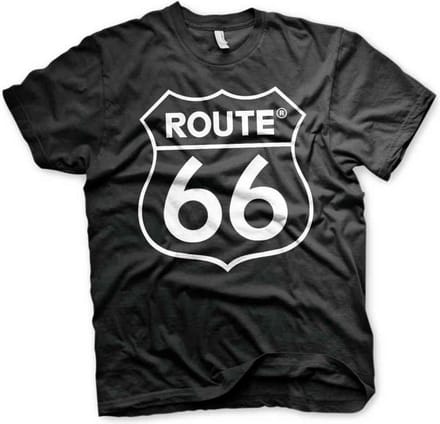 Route 66 Heren Tshirt -S- Logo Zwart