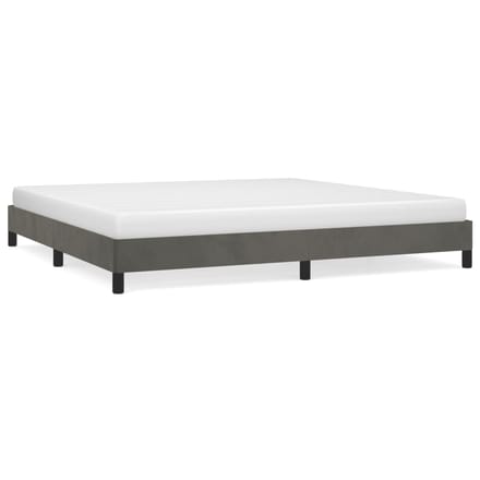 vidaXL - Bedframe - zonder - matras - 200x200 - cm - fluweel - donkergrijs