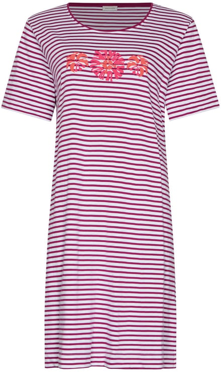 Pastunette - Nachthemd - Paradise Pink - Organisch Katoen - Bourdeaux/Wit- Maat 50