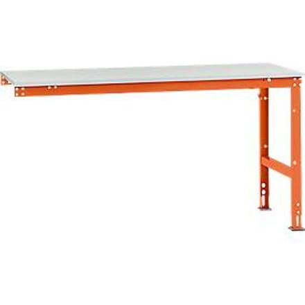 Manuflex AU6081.2001 Werk aanschuiftafel universele standaard met melamine schijf, bxdxh = 1750 x 800 x 760-870 mm Rood-oranje (RAL 2001)