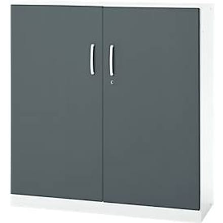 Kantoorkast, 3OH, afsluitbaar, met opliggende deuren, B 1200 mm, basaltgrijs/verkeerswit