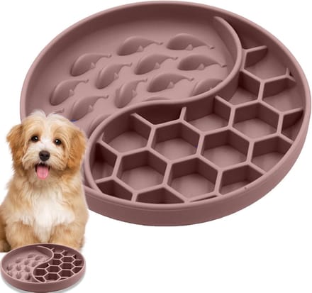 Voerbak Hond - Langzame voeder - Gezond Eten - Antislip Bodem - 19 cm - Kaki