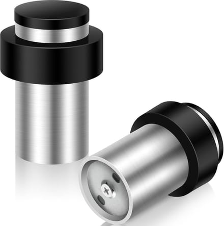 Famanu – Zware vloerdeurstopper set 2 stuks – hoogte 65 mm – RVS met geluidsdempend rubber – plint-