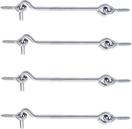 Windhaak - 4x stuks - verzinkt staal - 3 x 0,3 cm - deurhaak