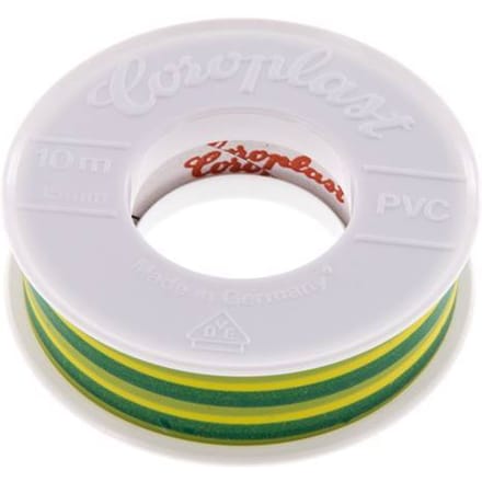Elektrische Isolatietape Vde-Getest 15mm/10m Groen/Geel [10 Stuks]